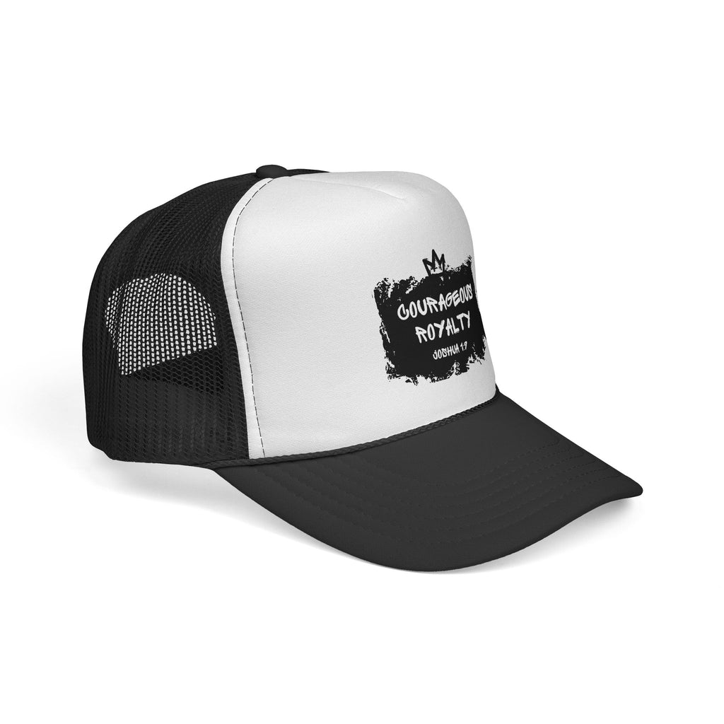 Courageous Royalty Trucker Cap – Patriotic Mesh Hat with Joshua 1:9 Design