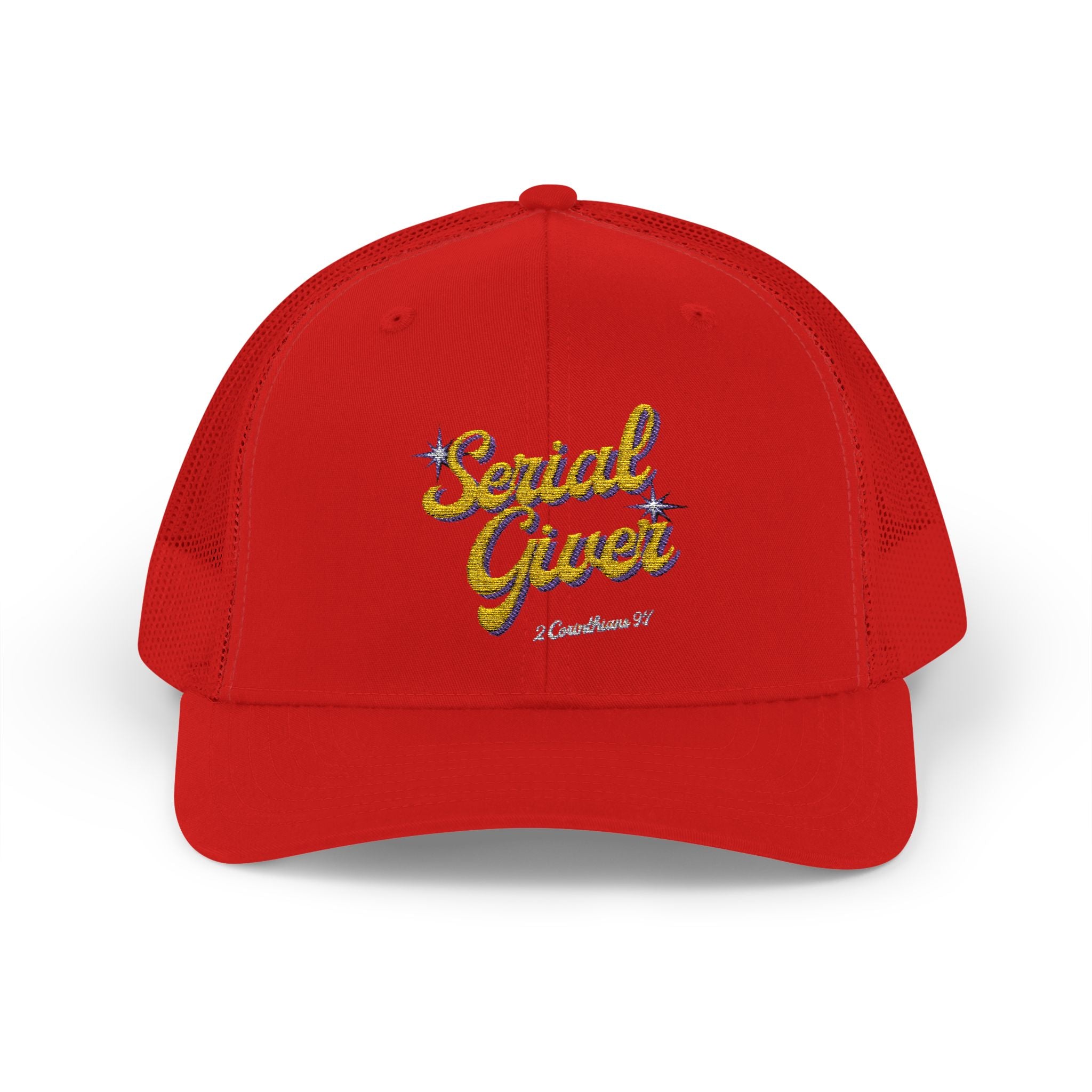 Serial Giver Snapback Trucker Cap — "God loves a cheerful giver" (2 Corinthians 9:7)