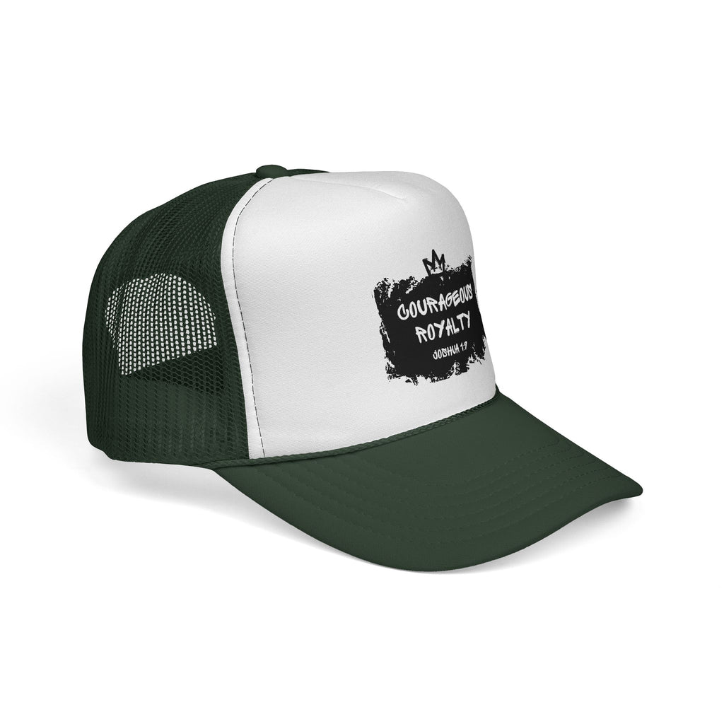 Courageous Royalty Trucker Cap – Patriotic Mesh Hat with Joshua 1:9 Design
