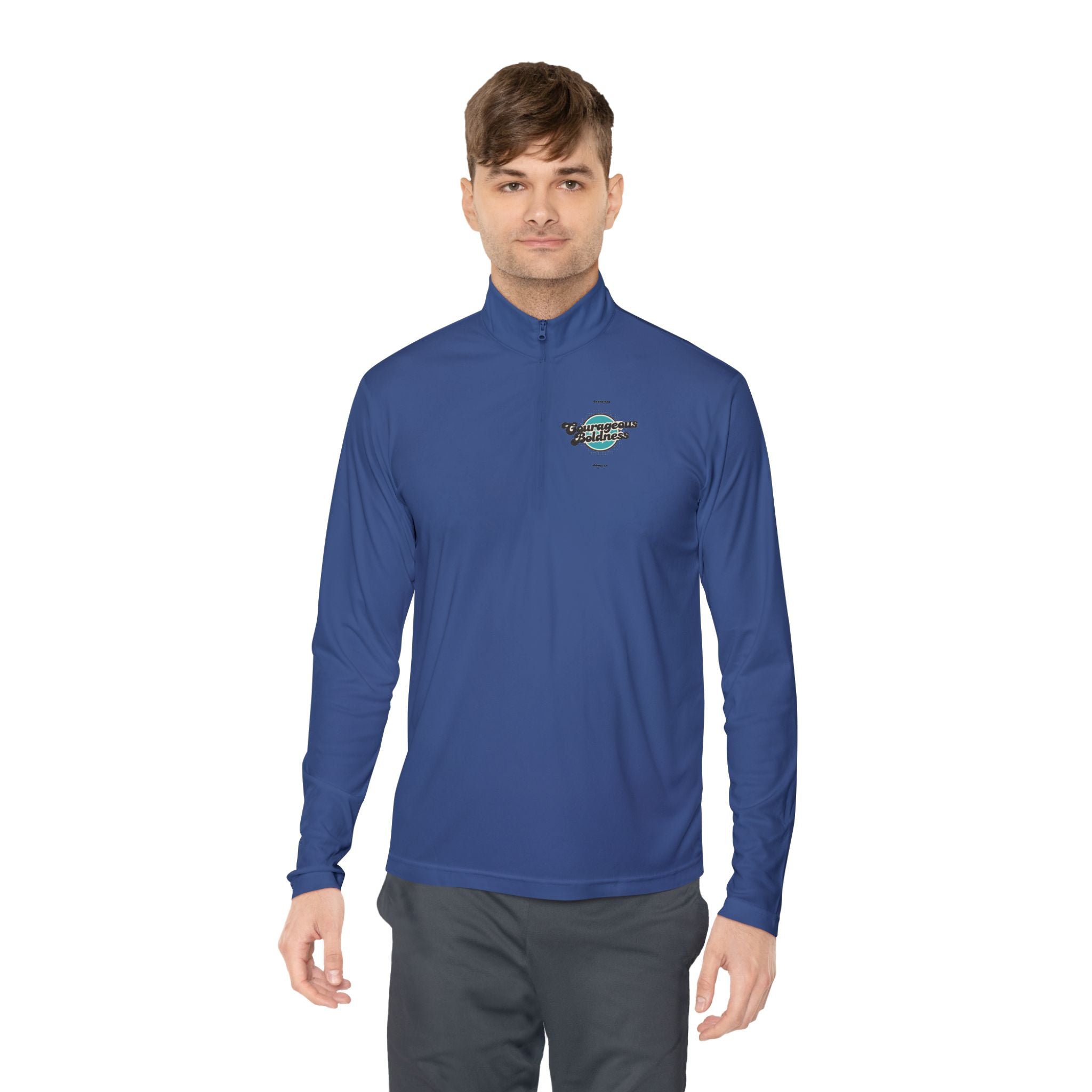 Joshua 1:9 "Be Strong and Courageous" Quarter-Zip Pullover