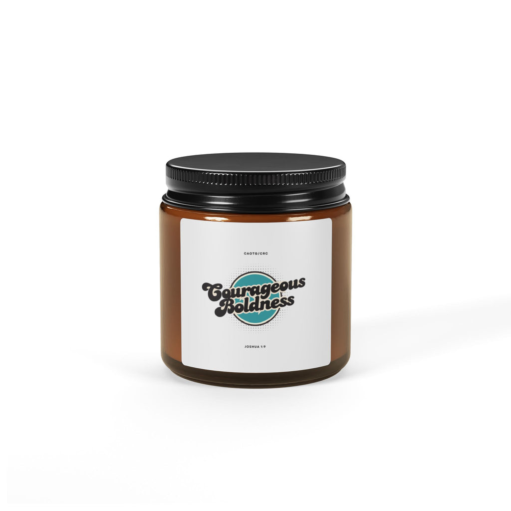 Courageous Boldness Joshua 1:9 Scented Soy Candle — Amber Jar (Multiple Sizes)