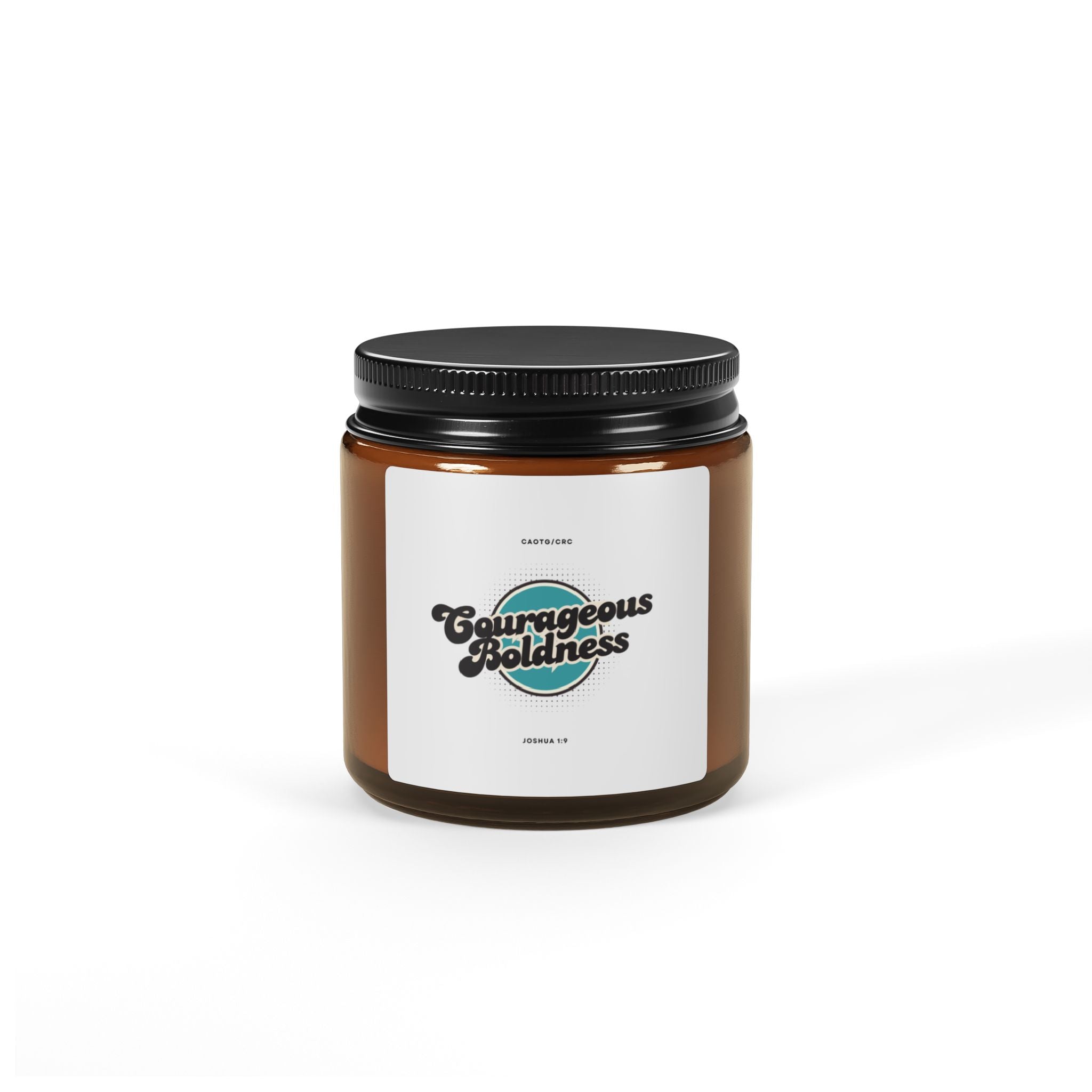 Courageous Boldness Joshua 1:9 Scented Soy Candle — Amber Jar (Multiple Sizes)