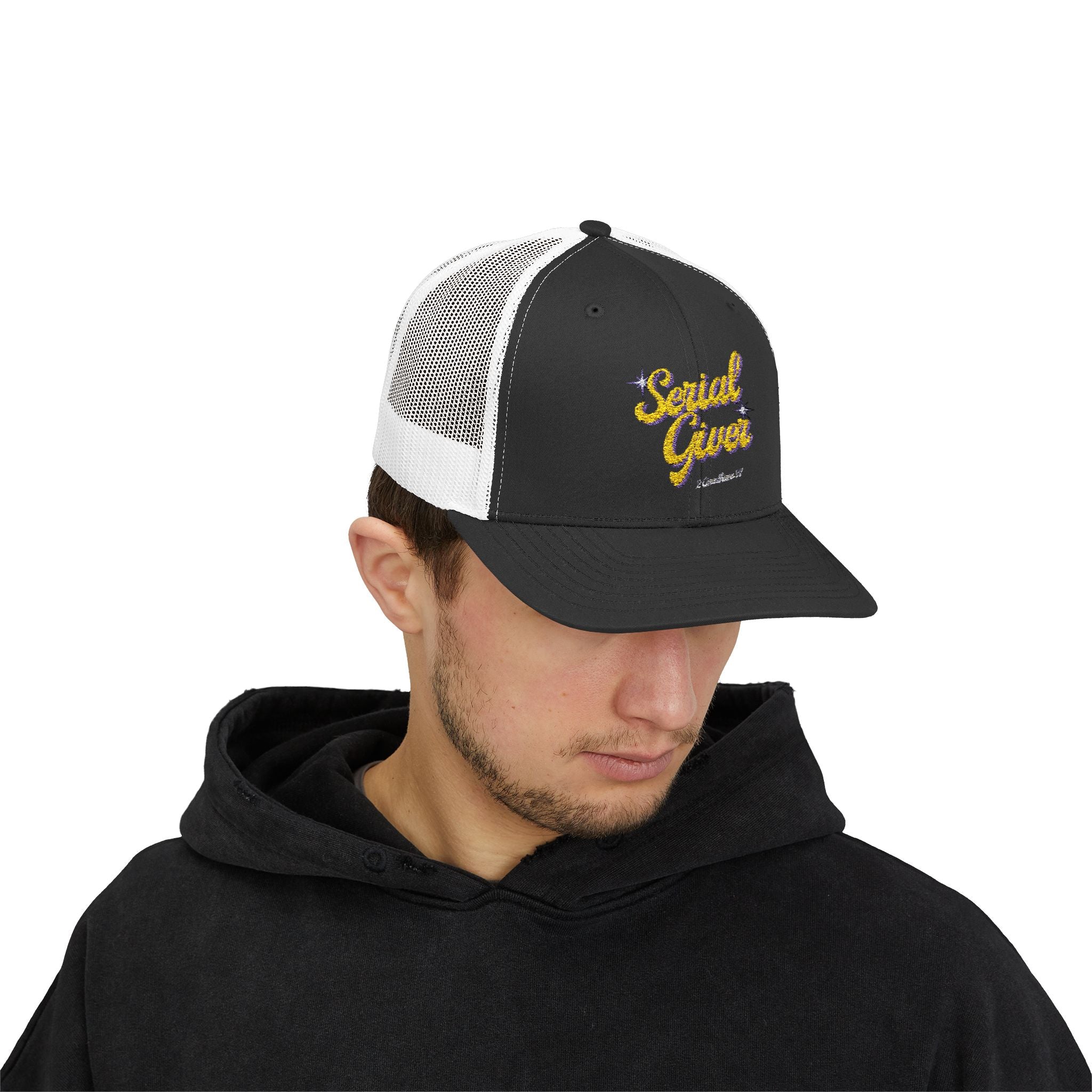 Serial Giver Snapback Trucker Cap — "God loves a cheerful giver" (2 Corinthians 9:7)